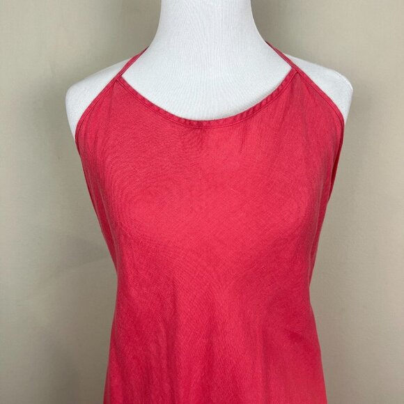 Bryn Walker Halter Dress Women Medium Pink Ruffle Knee Length Lagenlook MODIFIED - Picture 4 of 10